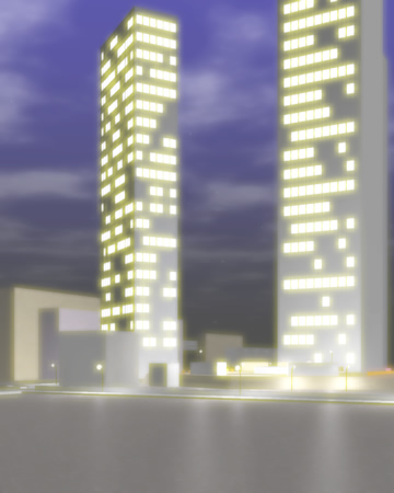 オフィス街の夜景（シーン3）（3Dの建物･街）