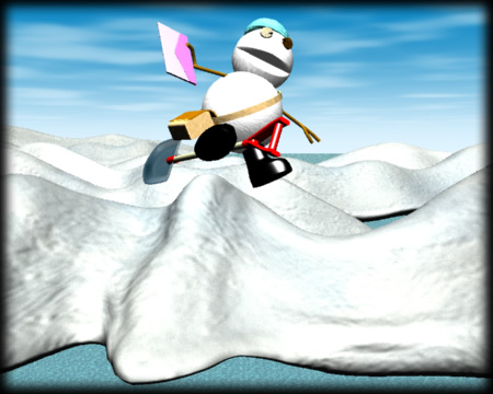 スノーポストマンと南極（3Dキャラクター）