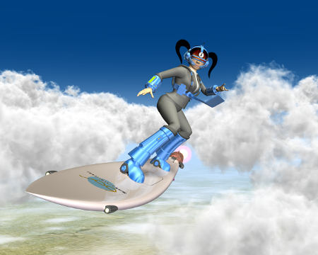 飛行サーフボード（3Dの乗り物）