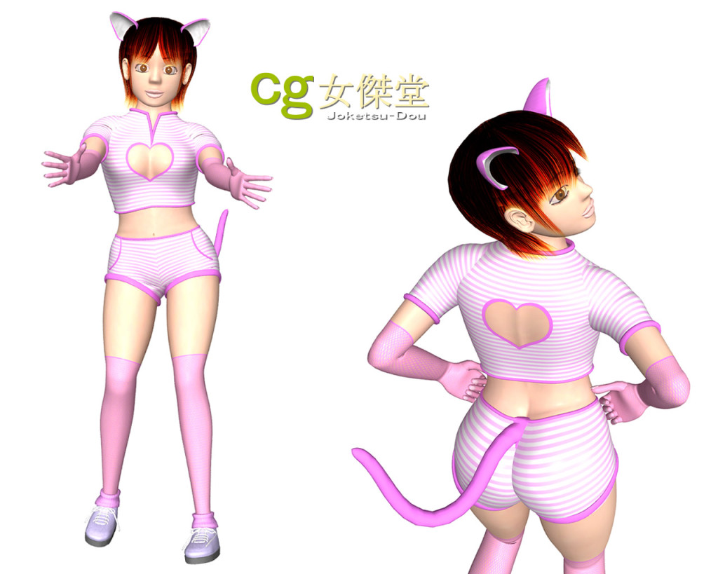 猫耳ピンク衣装（3Dキャラクター）
